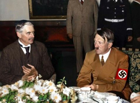 British PM Chamberlain with Hitler