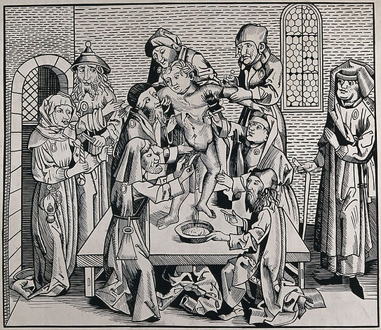 This work of art falsely portrays, Jewish people engaging in the ritual murder of William of Norwich.