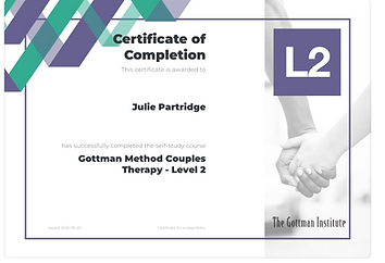 Gottman Method Couples Therapy Level 2 certificate