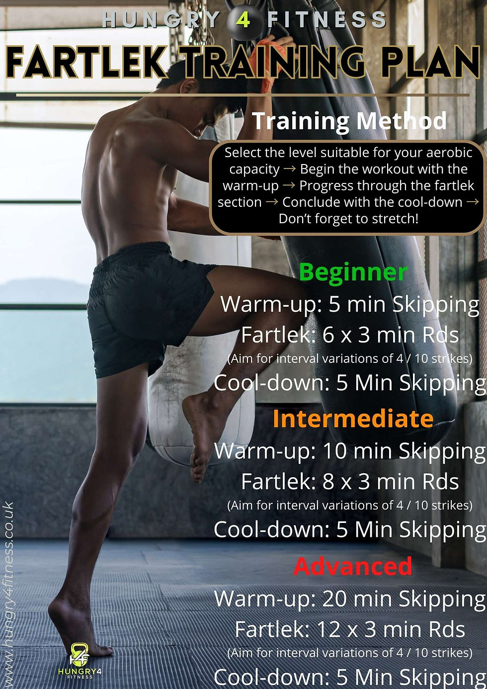 Combat sport fartlek workout training plan.