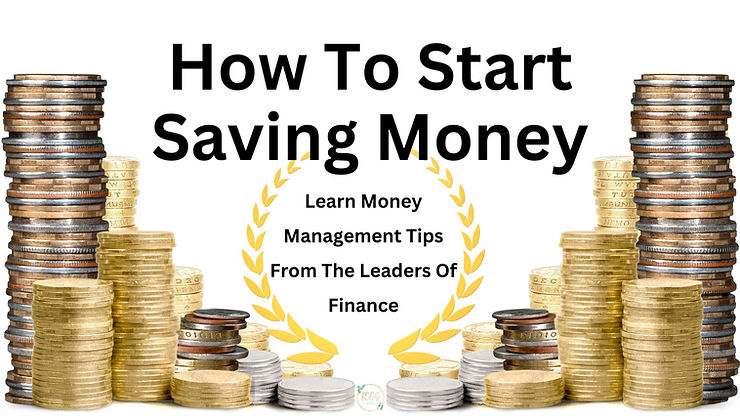 How to start saving money blog banner consisting of coins.