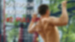 A guy performing outdoor exercises such as pull ups.
