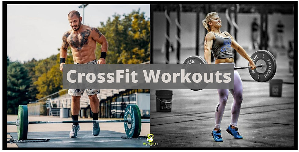 Two CrossFit athletes completing crossfit workouts.