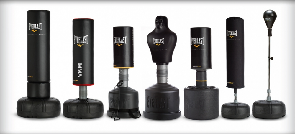 an image of a range of freestanding boxing bags