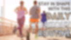 Daily workout routine blog banner: people running.