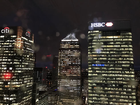 City Sailing Canary Wharf by night