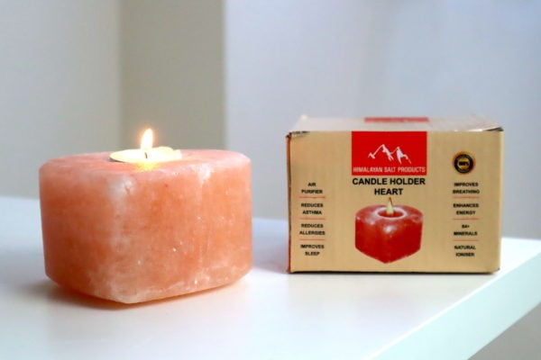 Heart Himalayan Pink Salt Candle Holder