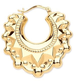 9ct Yellow Gold Traditional Creoles Earrings