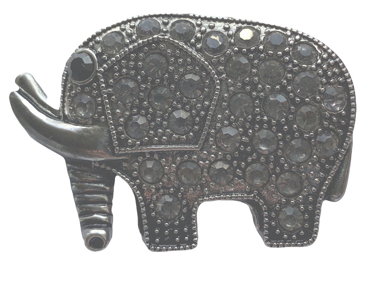 Elephant Stone set Crystal Brooch
