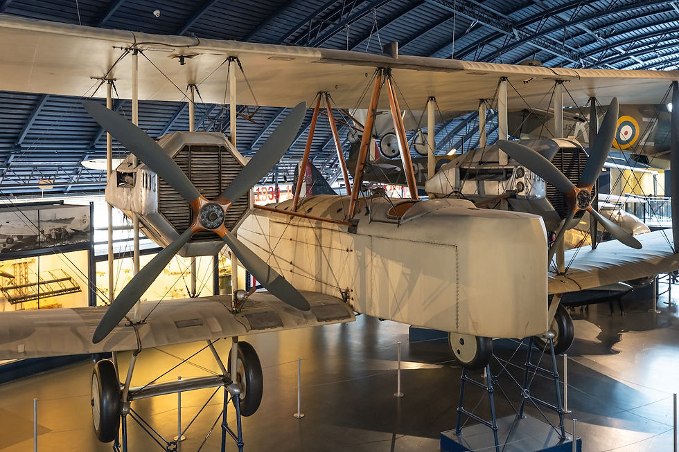 The Vickers Vimy biplane. 