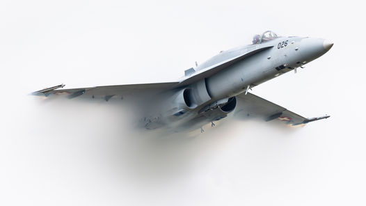 The McDonnell Douglas F/A-18 Hornet solo display of the Swiss Air Force at the Belgian Air Force Days 2016.