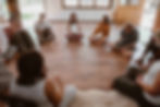 A group of trainees attends a practicum weekend session for a psilocybin mushroom facilitator training with Elemental Psychedelics.