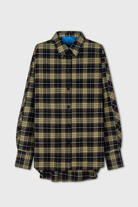 StAndrews★Fake Fur Tartan Checkered High Neck★821C4TF077NA TARTAN SHIRT | OneShirt