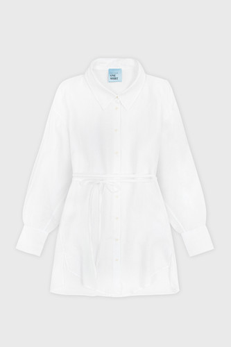 Chic Exposed Waist Cotton and Linen Dress