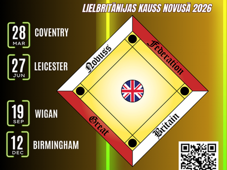 Izsludināti “Lielbritānijas Kausa Novusā 2026” sacensību posmi!