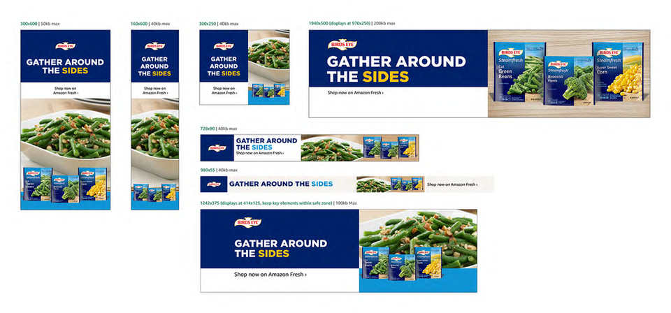 Birds Eye ADUSA and Amazon web banners