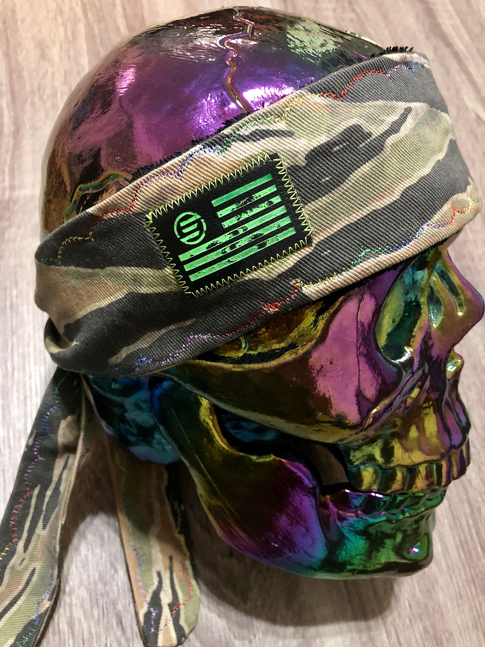 Thumbnail: Empirical Paintball - Vietnamese Tiger Stripe Headband - 🌈 Rainbow Stitching - Right