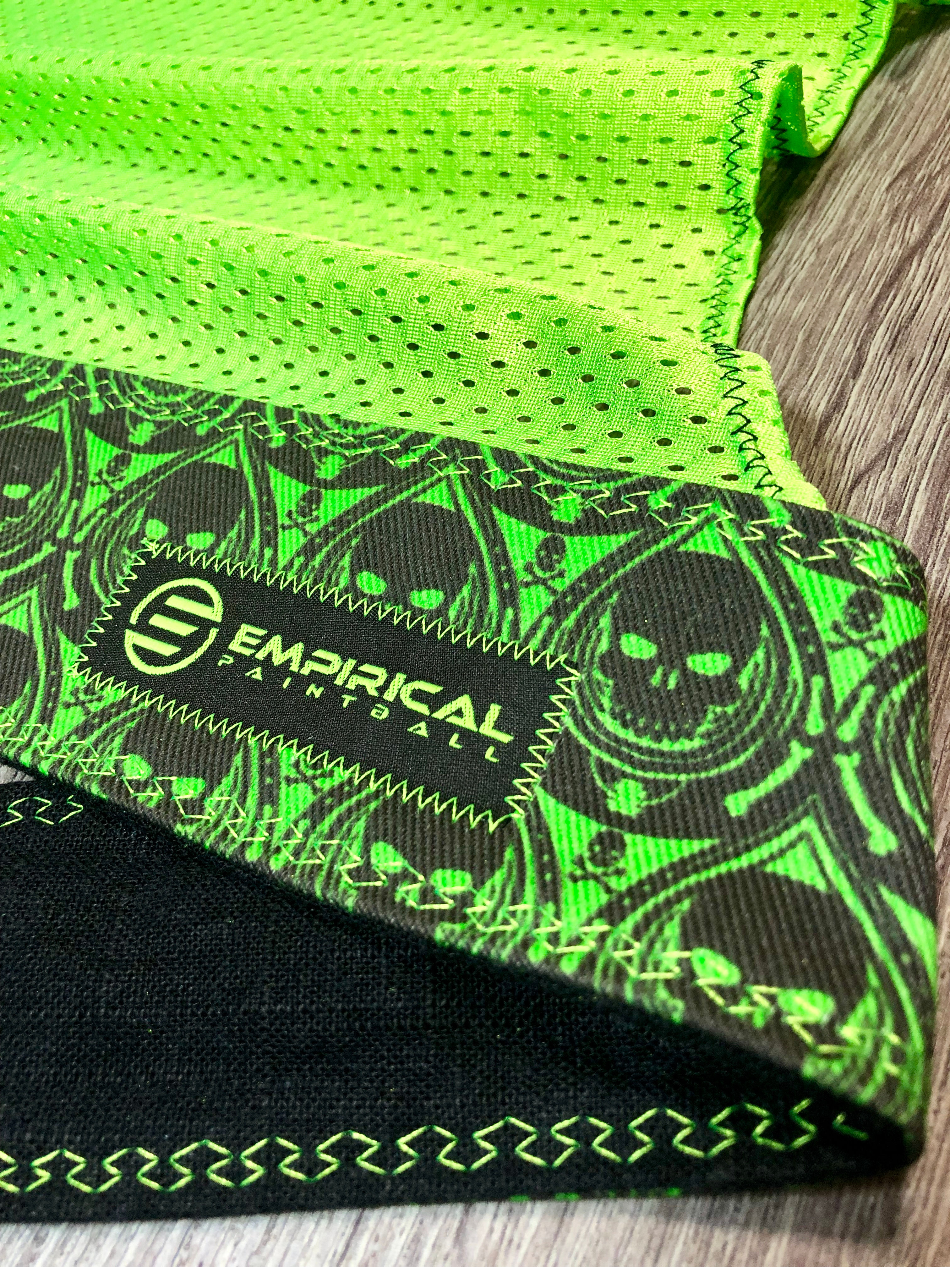 Green Skull Drop Headwrap - Green Stitching