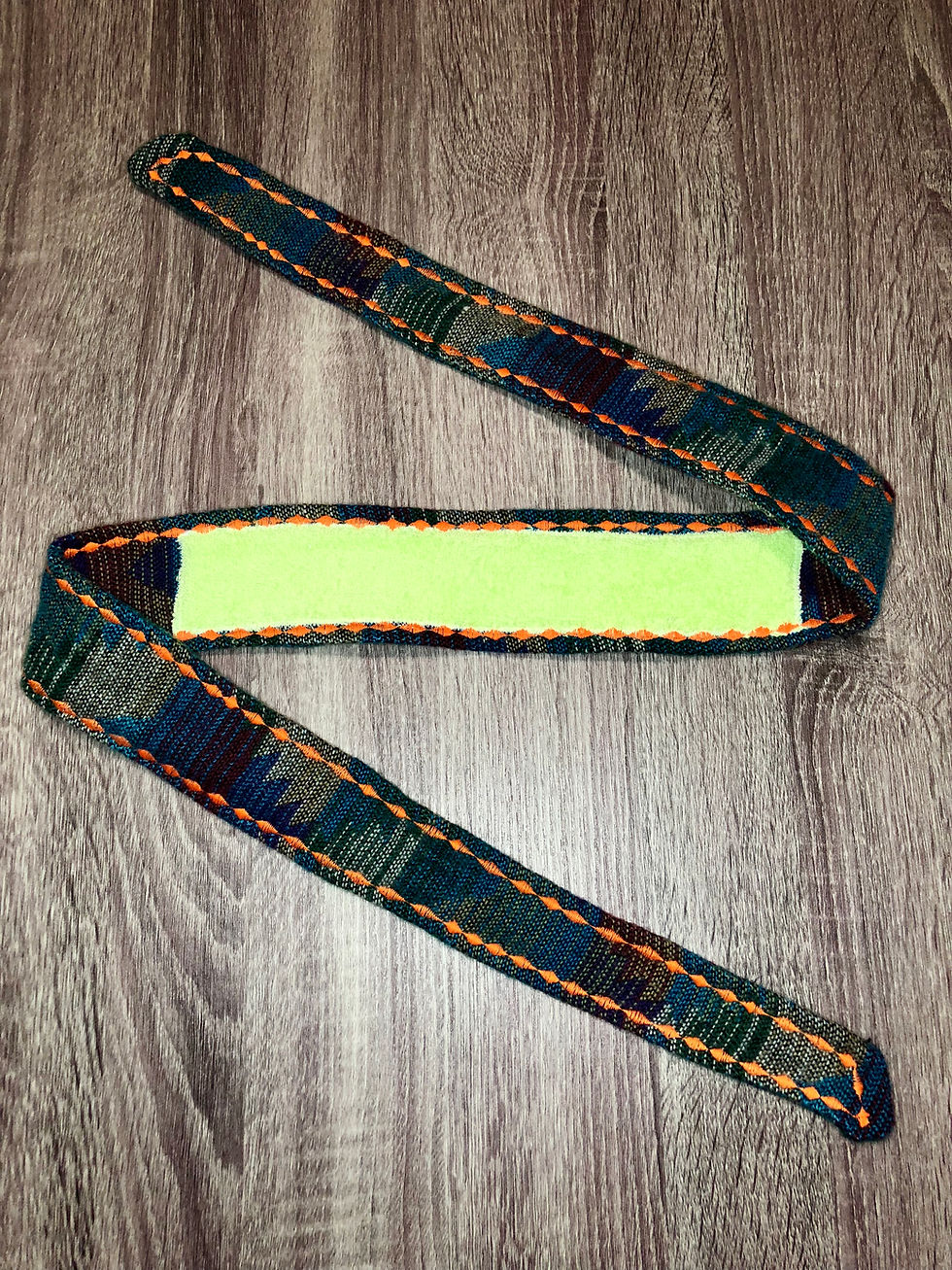 Thumbnail: Empirical Paintball - Aztec Blue Sweater Headband - Orange Stitching - Back