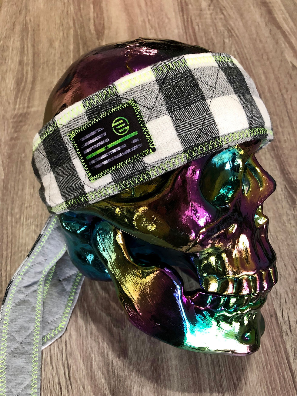 Thumbnail: 💣 Bomber Plaid Headband - Lime Stitching