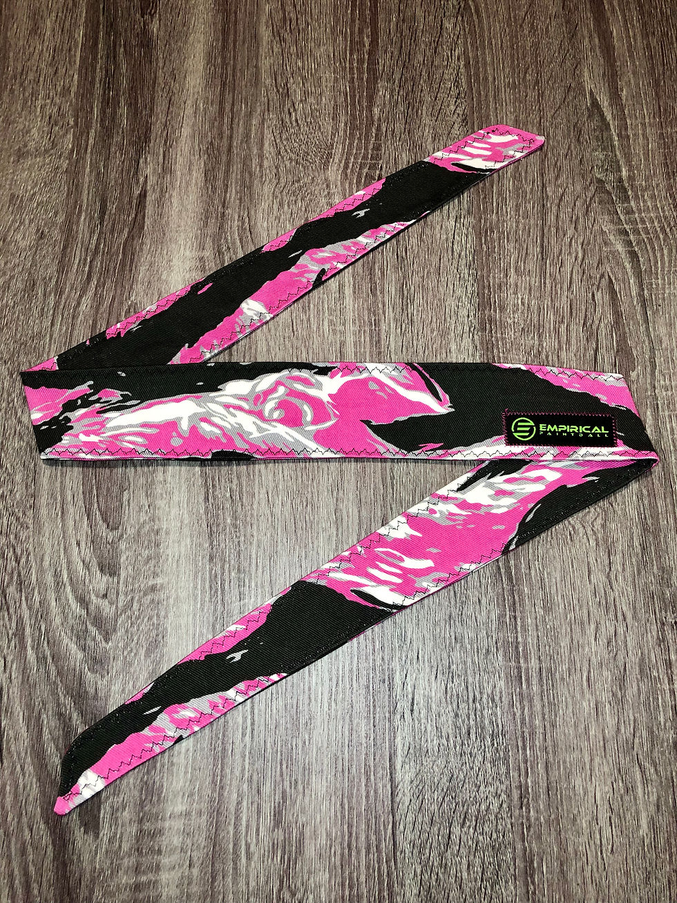 Thumbnail: Pink Tiger Stripe Headband - Black Stitching