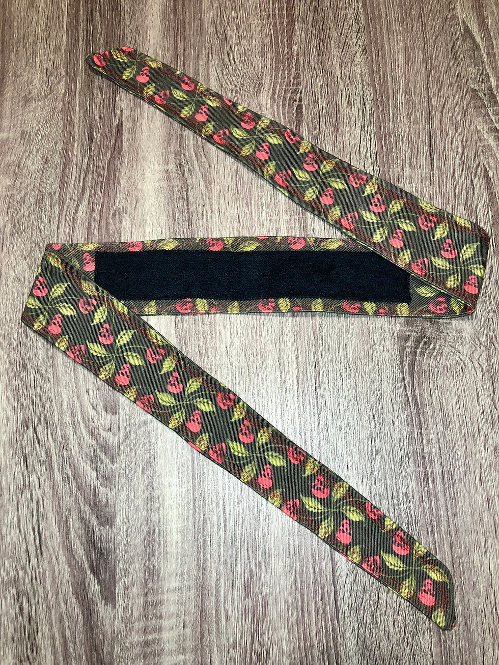 Thumbnail: Red Skull Leaf Headband - Red Stitching