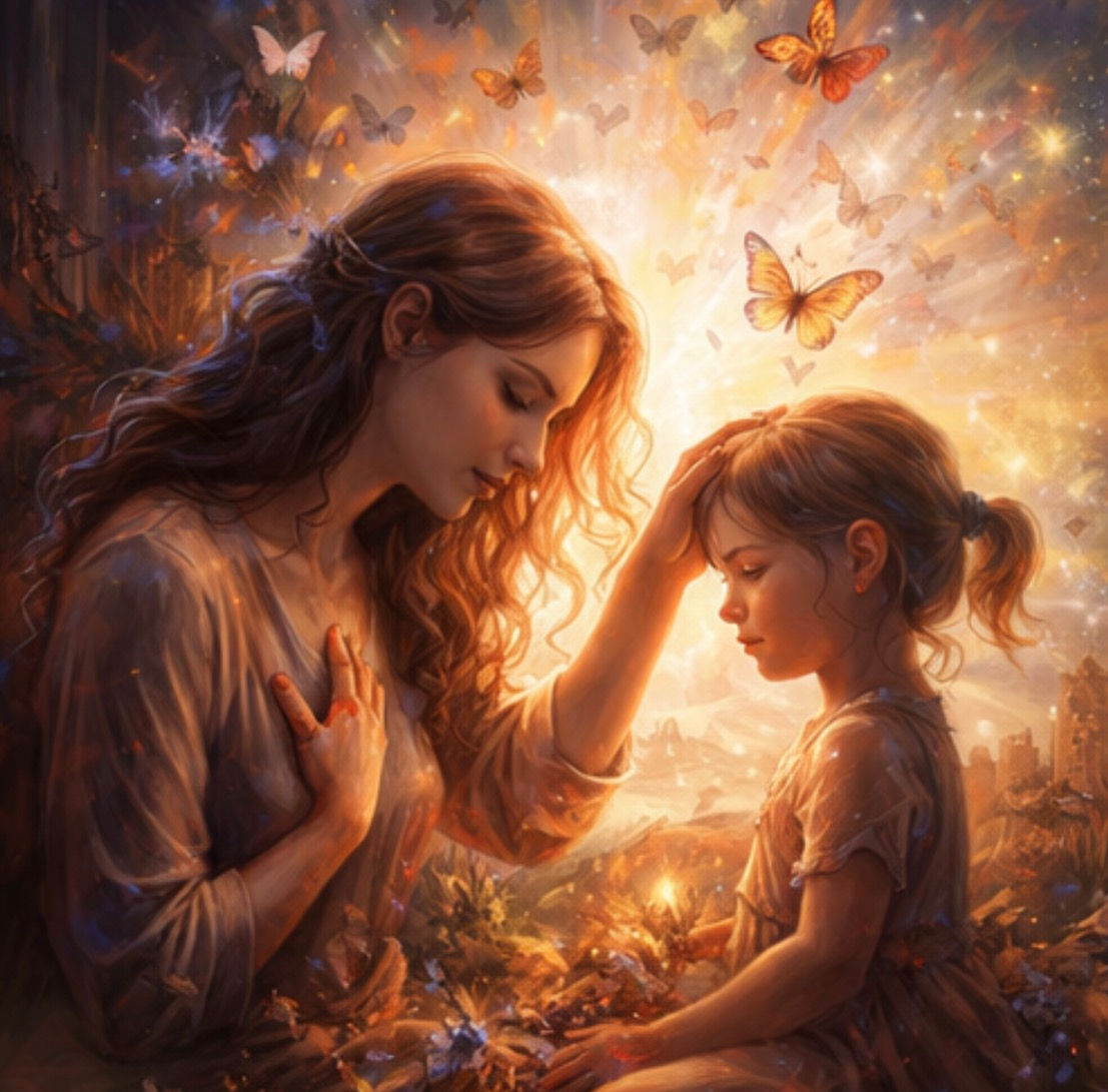 Woman comforts child, symbolizing support and care