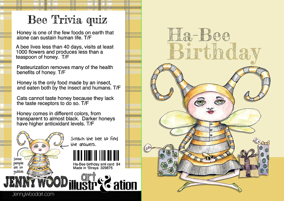 Thumbnail: Ha-bee birthday sml card (wholesale)