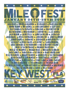 Mile 0 Fest 2023 Lineup Poster featuring Adam Hood, American Aquarium, Ben Danaher and More!