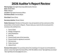 Auditors Meeting on June 2, 2026