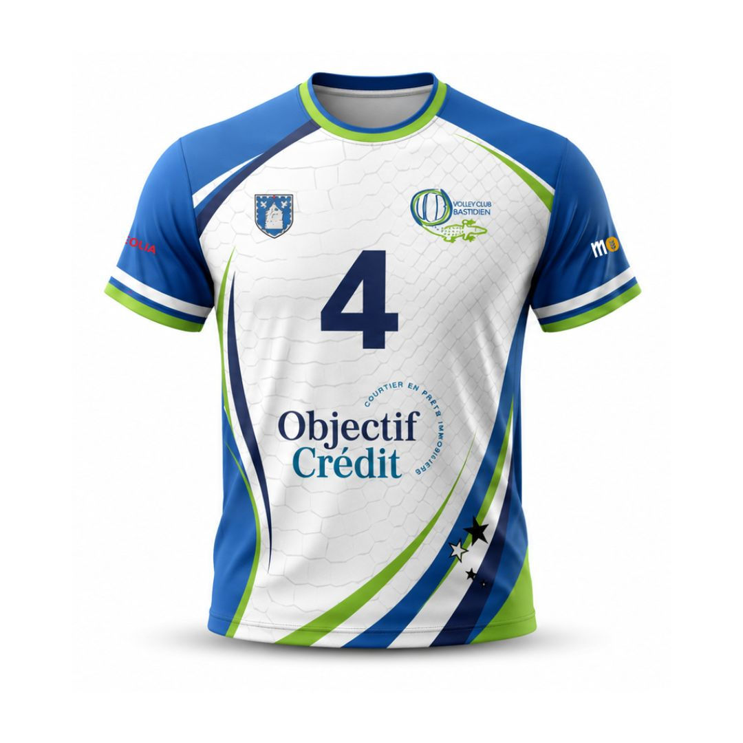 T-shirt Bleu / Vert - Volley Club Bastidien