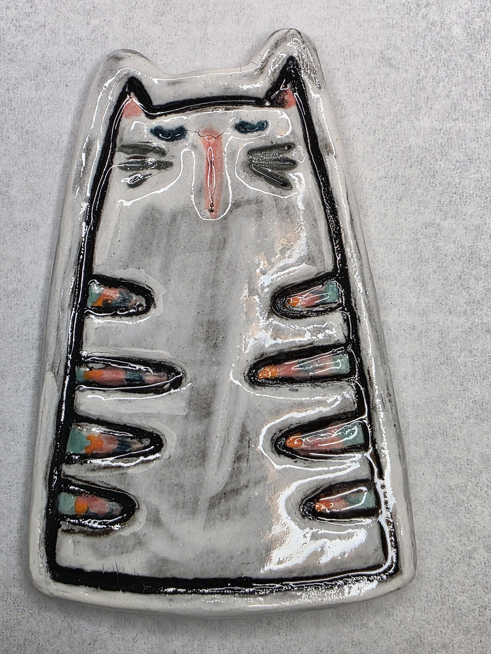 Thumbnail: Handmade Ceramic Cat Magnets – Whimsical Art Decor