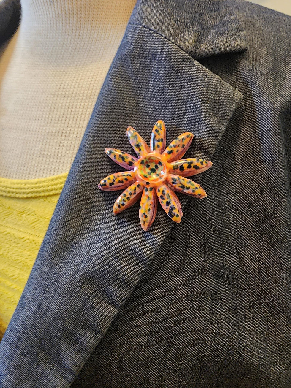 Thumbnail: Wearable Ceramic Magnet – Hand-Painted Dot Art Brooch Magnet | Colorful Clay