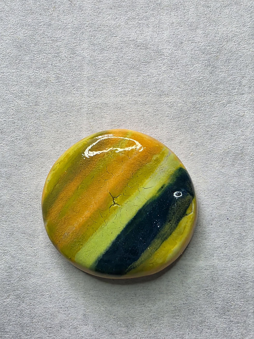 Thumbnail: Handmade Ceramic Magnet Families: 'Green Geo' + [Set]