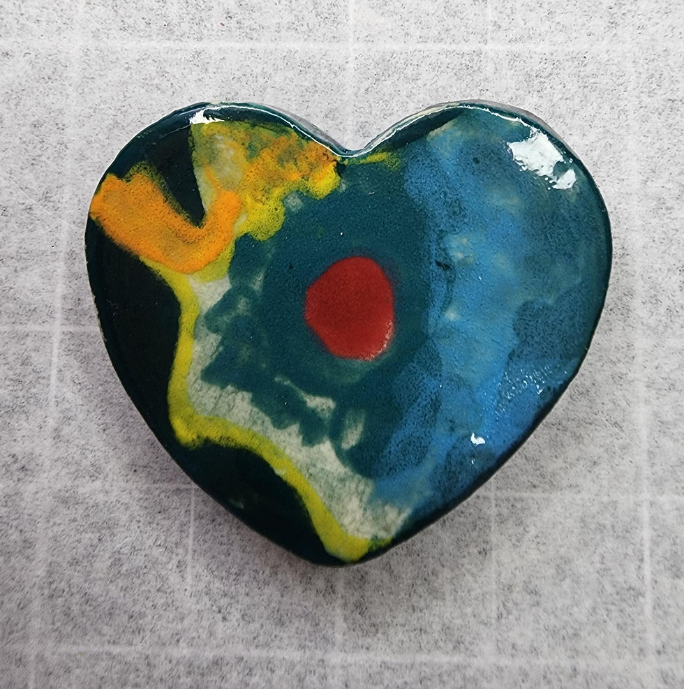 Thumbnail: Unique Handmade Clay Magnets - Color of LOVE:  HEARTS magnetized