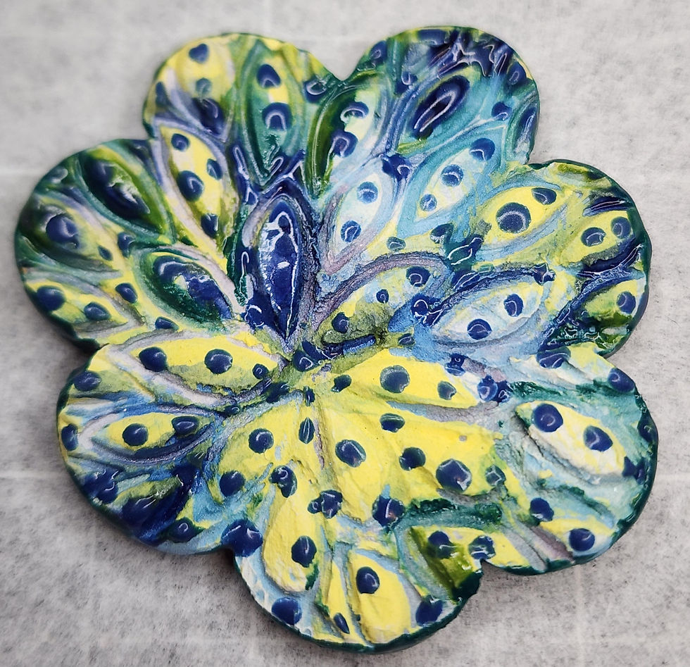 Thumbnail: Hand-Painted Ceramic Flower Magnet – Vibrant Fridge Décor, Boho Floral Clay Art