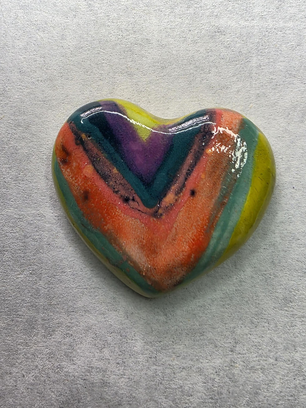 Thumbnail: Handmade Ceramic Magnet Families: 'Heart + Three' [Set]
