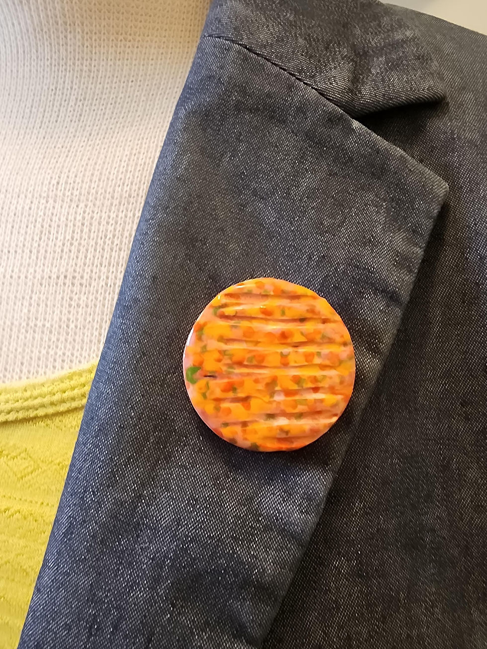 Thumbnail: Wearable Ceramic Abstract button Magnet – Hand-Painted Art Brooch Magnets |