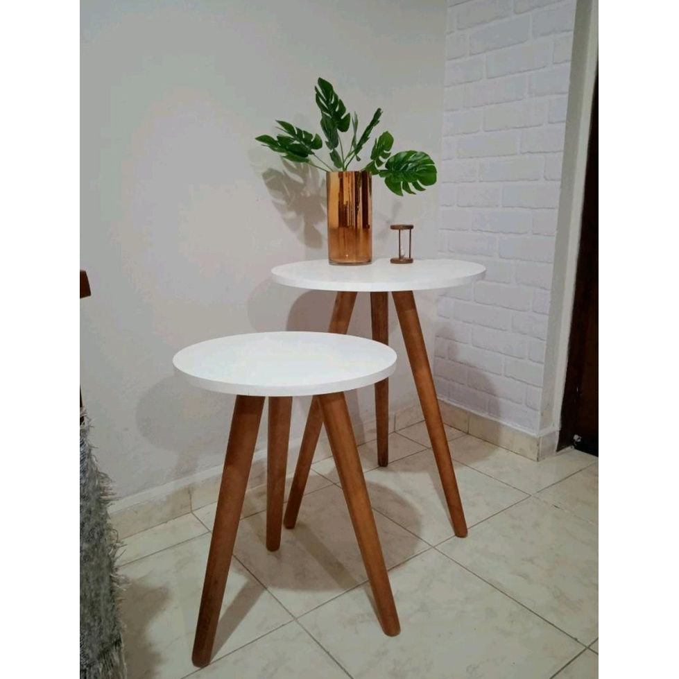 Miniatura: 02 Mesas Apoio e Lateral Sofá Para Sala Retrô