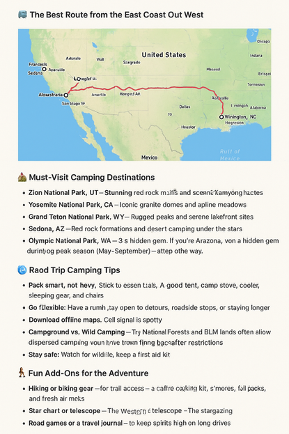 East to West Road Map