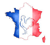 Carte de la France aux couleurs du drape