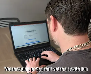 Romuald TVAMOUR préparant votre attestation d'irréparabilité.webp
