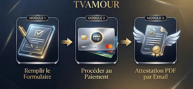 Mes 3 étapes simples pour recevoir votre attestation d'irréparabilité TV par email en 2h.