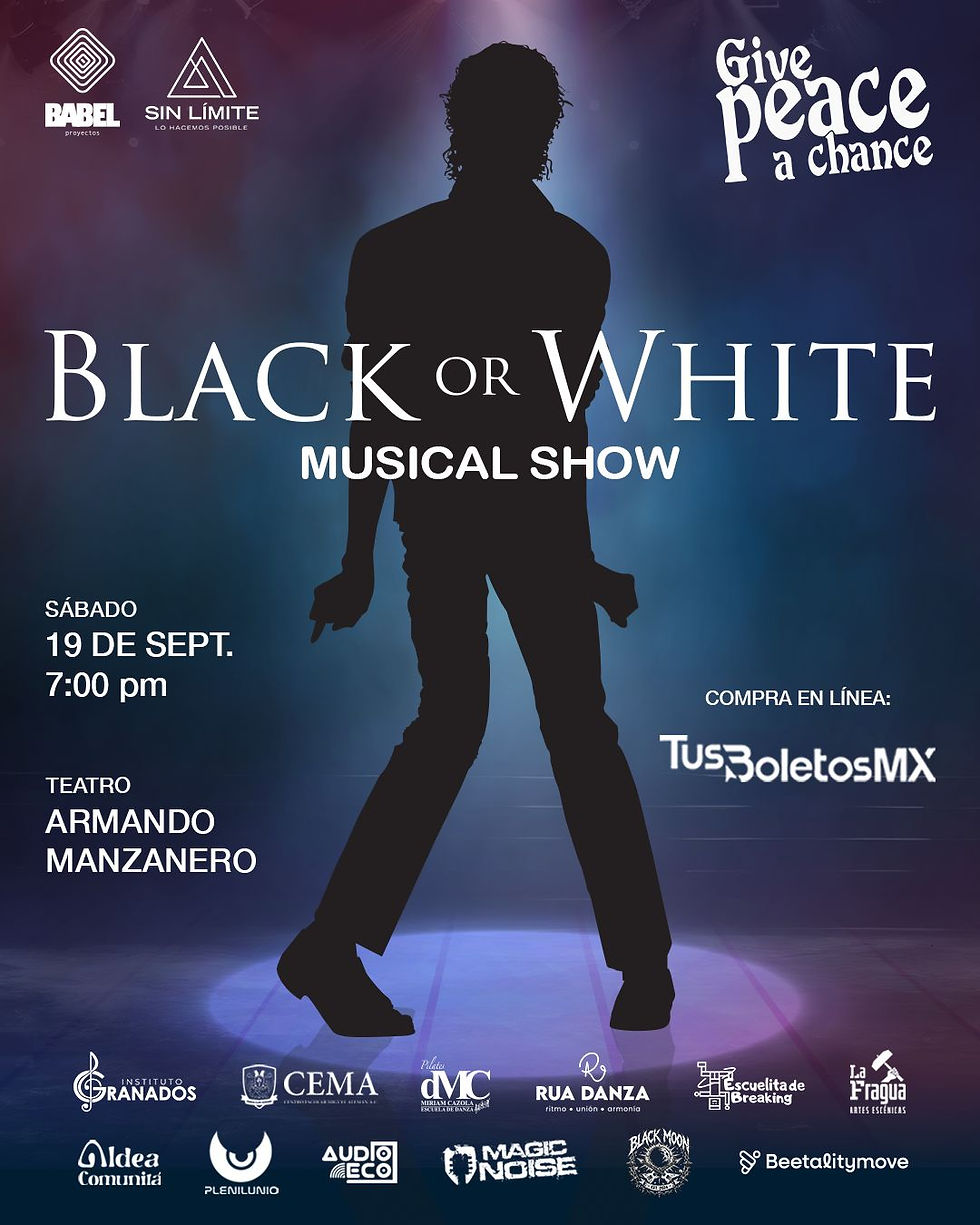 BLACK OR WHITE Musical Show llegará a Mérida con un espectáculo inspirado en el universo creativo de Michael Jackson