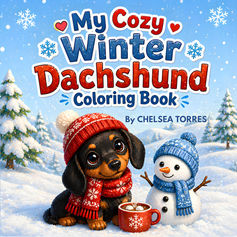 a sweet little dachshund all cozy in the snow