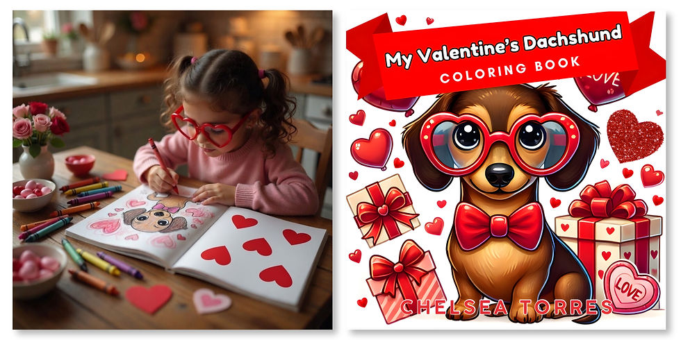 child coloring valentines dachshund coloring page hearts kids coloring book cute gift activity