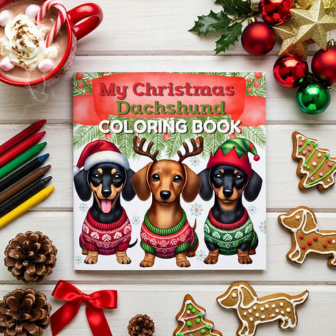 My Christmas Dachshund flat lay.png
