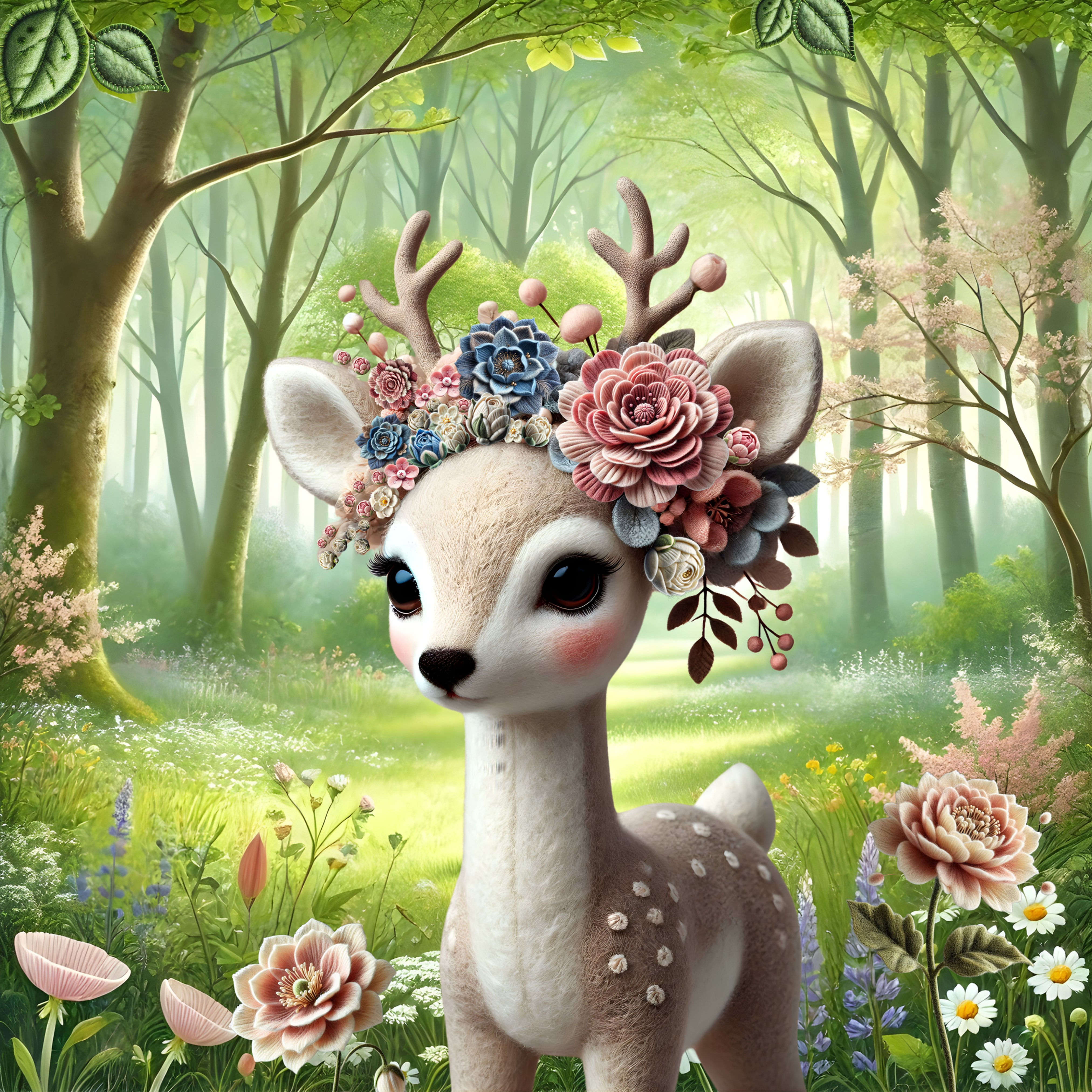 Blossom Crown Fawn (Square Print)