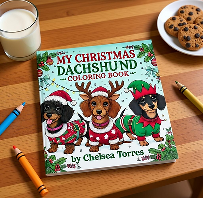 🎄 Celebrate the season with 30 festive Dachshund designs perfect for kids and dog lovers alike! From decorating trees to playing in snowy wonderlands, this joyful coloring book is a cozy Christmas treat for ages 4–10 and anyone who loves wiener dogs and holiday cheer.