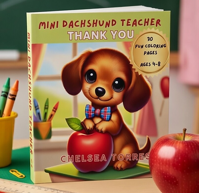 🐶 30 adorable dachshund teacher thank-you pages ready to color!
This heartwarming coloring book features cute wiener dogs in fun classroom scenes, simple bold outlines for kids ages 4–8, and thoughtful designs perfect for creating a special gift for teachers. Ideal for Teacher Appreciation Week, end-of-year gifts, or school-time fun.